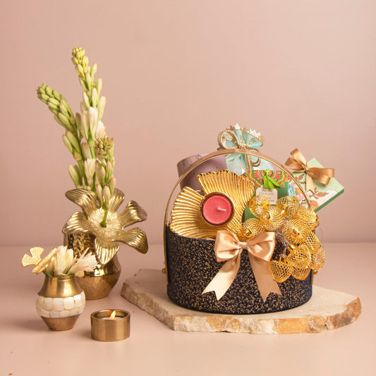 Golden Glow Gift Basket (Blue/Gold) - DH11_24