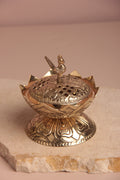 Peacock Brass Incense Holder with pack of 10 Scented Dhoop Cones