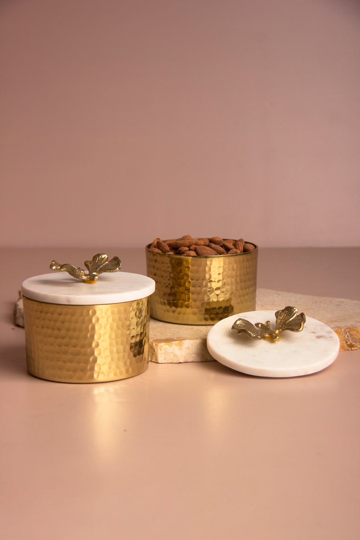 Aurora Luxe Jar with Marble lid - Set of 2