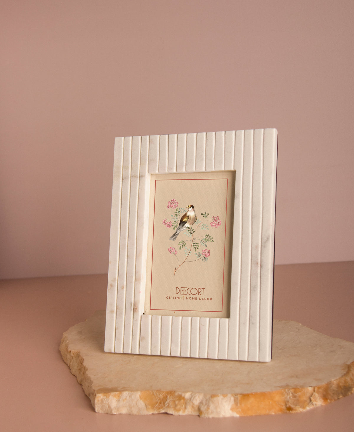 Handcrafted Fluted Marble Photo Frame