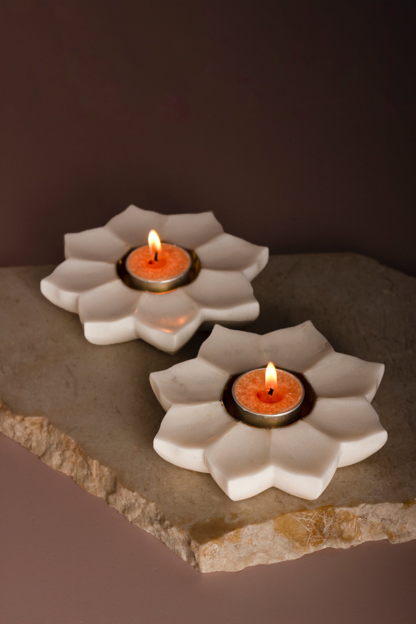 Lotus Marble T-light Holder