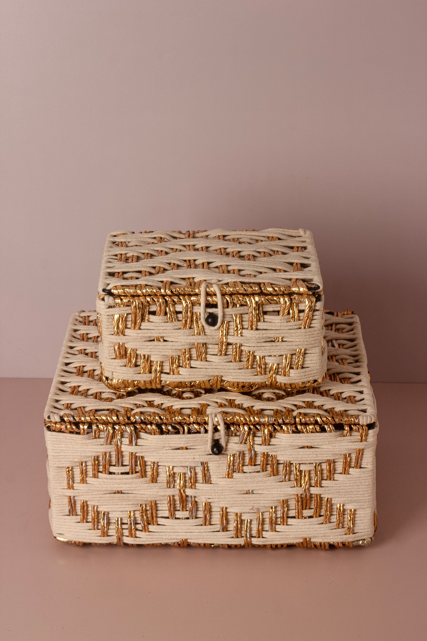 Ivory Gold Weave Gift Box