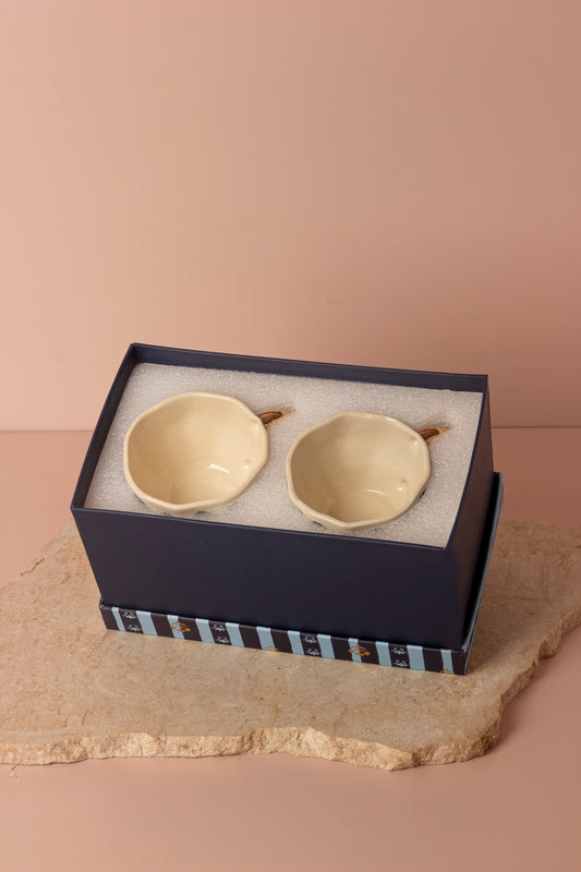 Royal Blue Hand-Painted Tea Cup - Set of 2