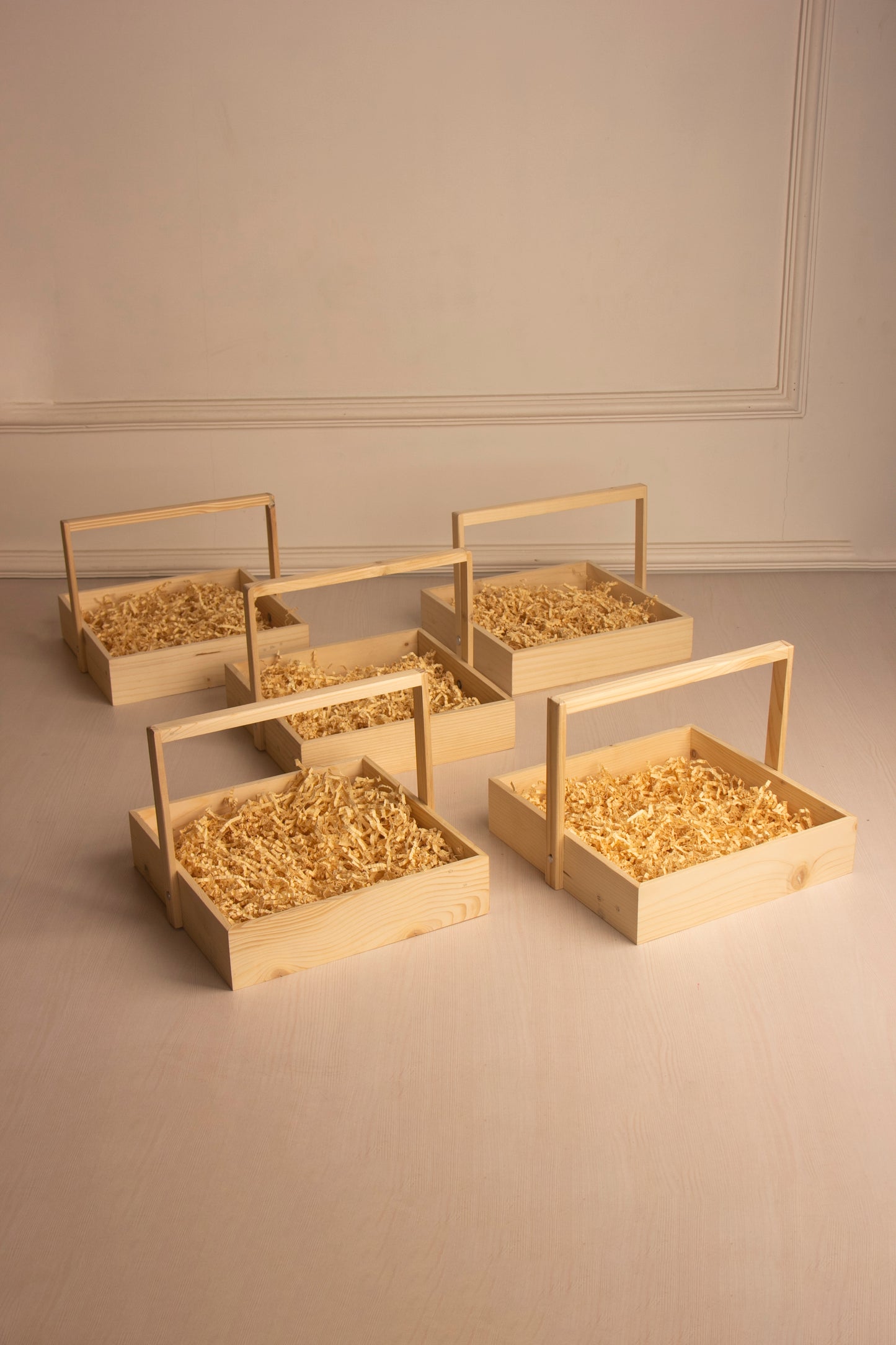 Pinewood Square Basket - 10 Inch Pack of 5