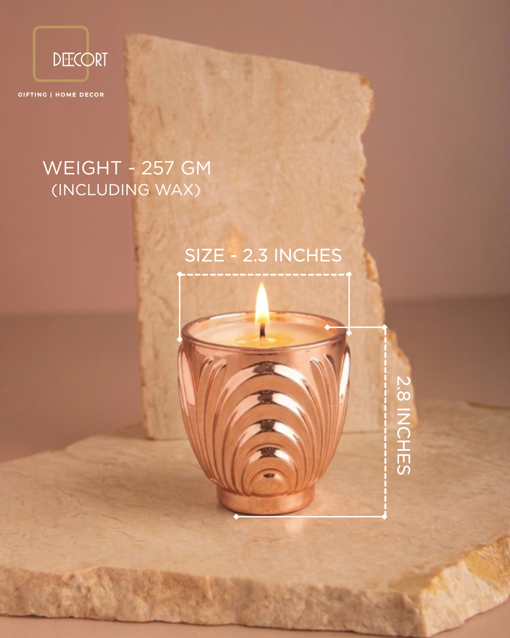 Rose Sculpted Glass Candle