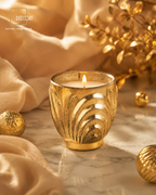 Gold Sculpted Glass Candle