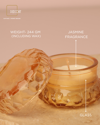 Golden Jasmine Macaron Glass Candle