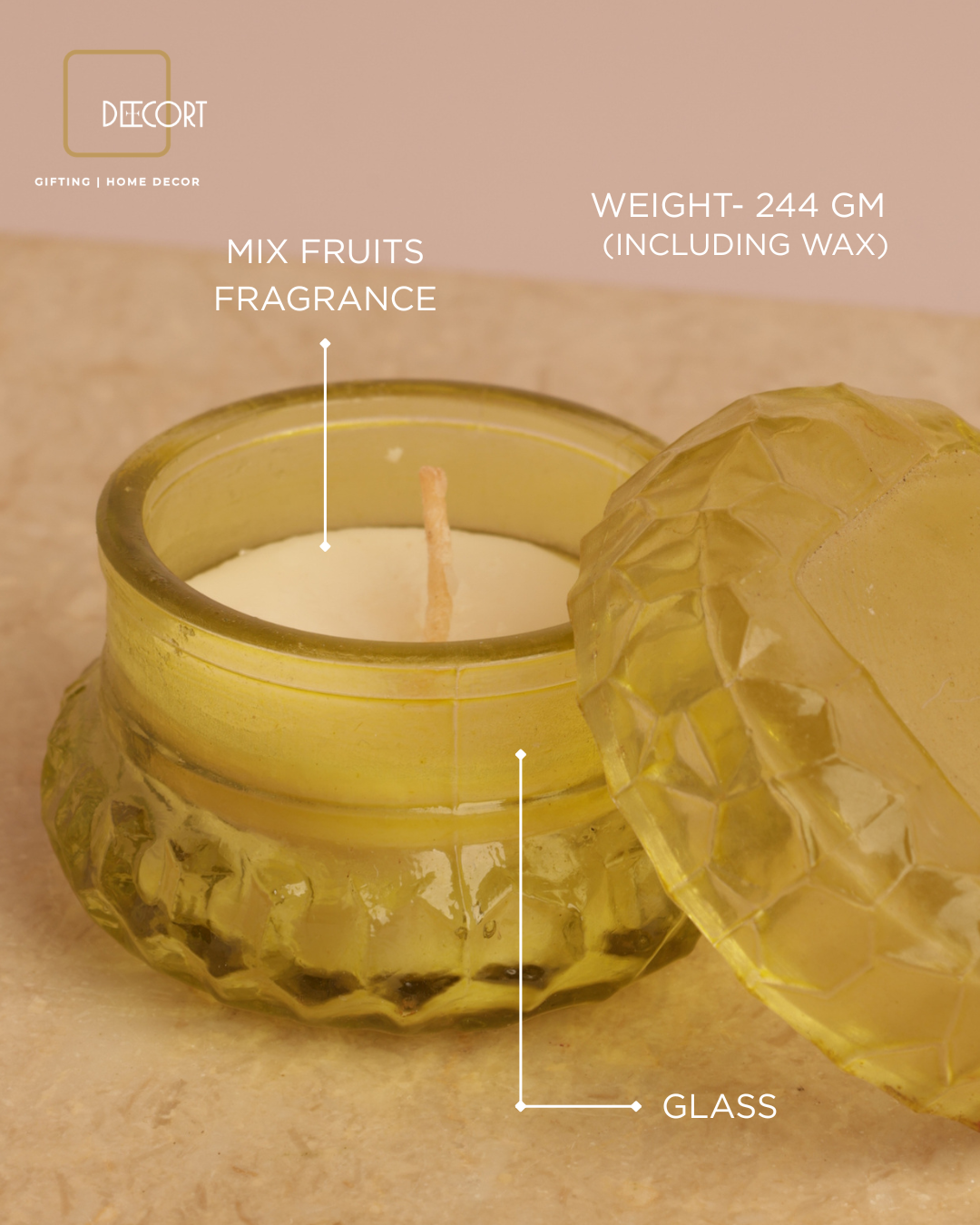 Olive Orchard Macaron Glass Candle
