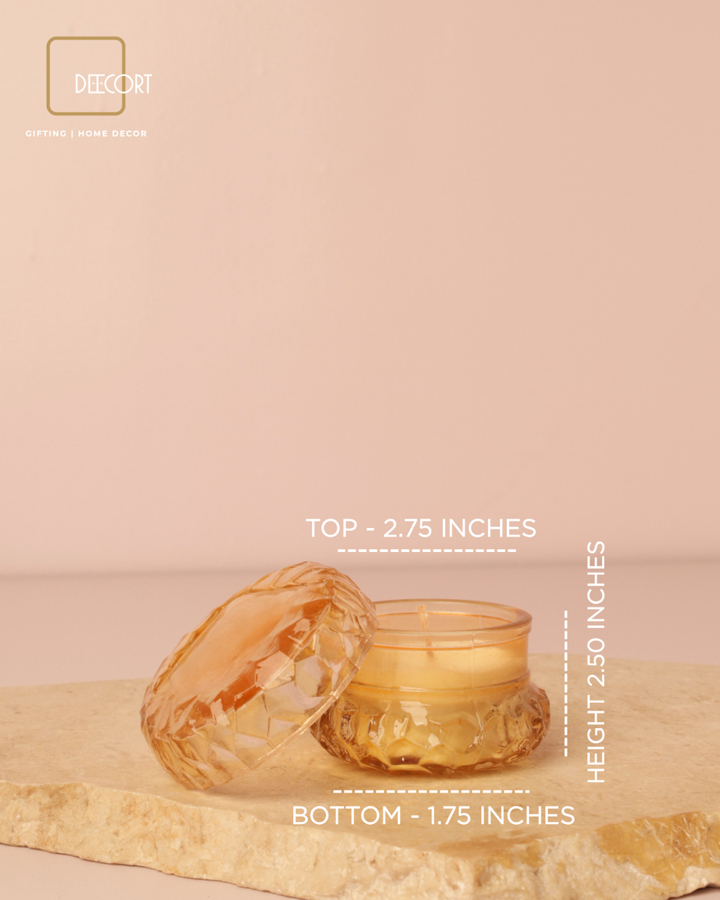 Golden Jasmine Macaron Glass Candle
