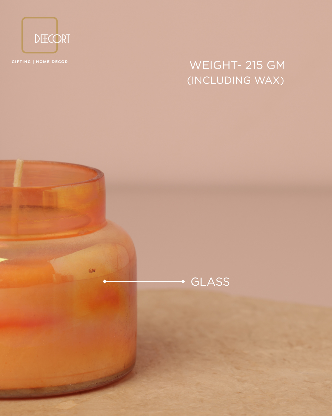 Sunset Glow Orange Glass Candle