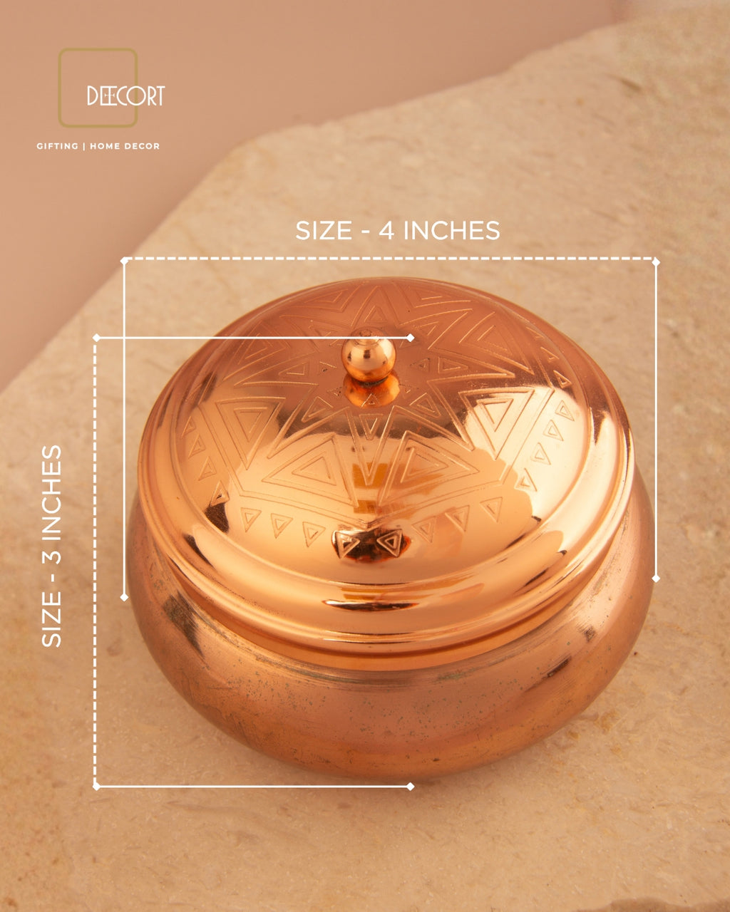 Geometric Embossed Rose Gold Double Wick Scented Candle
