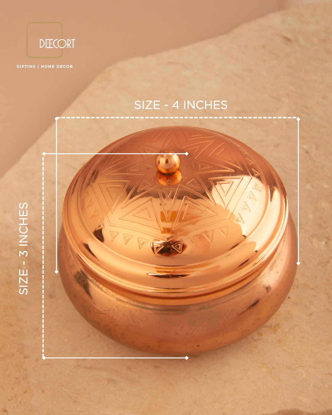 Geometric Embossed Rose Gold Double Wick Scented Candle