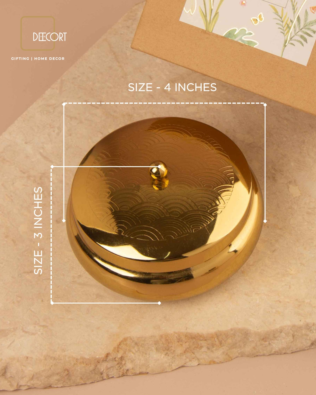Glossy Gold Double Wick Embossed Jasmine Scented Candle