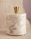 White Purple Marble Jar Single Wick Candle