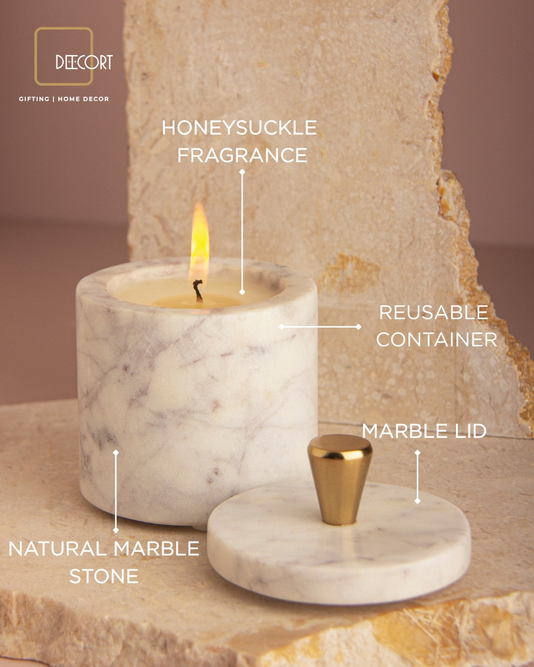 White Purple Marble Jar Single Wick Candle