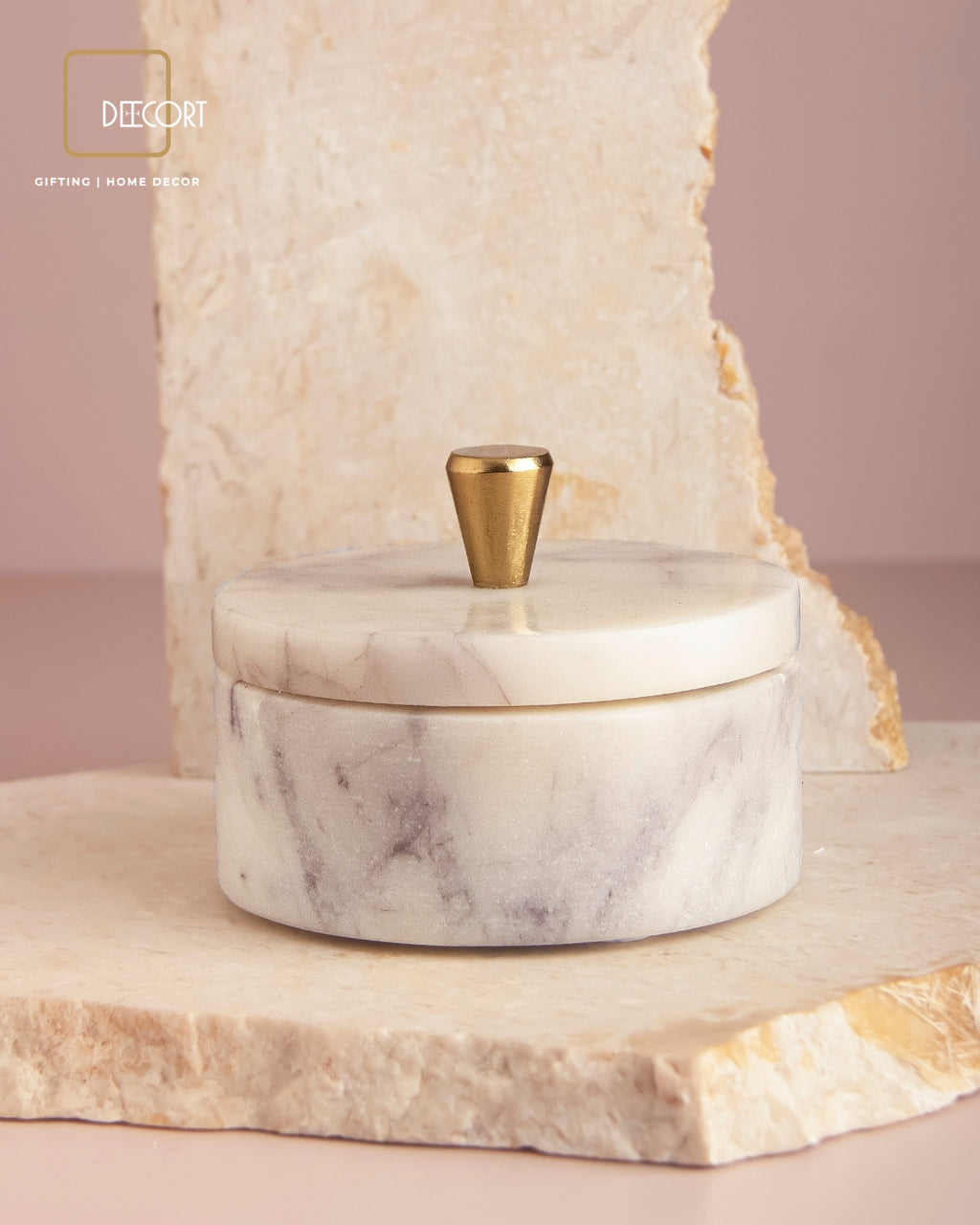 White Purple Marble Jar Double-Wick Candle