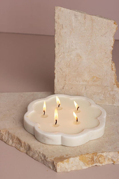 Marble Floral Multiwick Candle