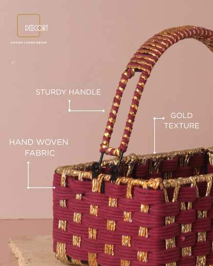 Sangria Gold Rectangle Basket